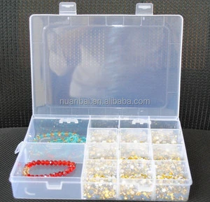 20cm PP 14 Slots Clear Plastic Box Storage With Dividers