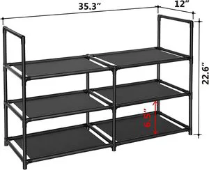 Shoe Rack Storage Organizer Free Standing Metal Shoe Shelf Shoe Organizer for Entryway Closet Bedroom