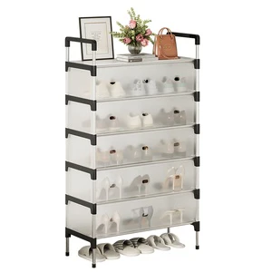 Simple Floor-Standing 3-Tier Dustproof Shoe Rack Model 60 Upgrade for Home Entrance Foyer Student Dormitory Storage