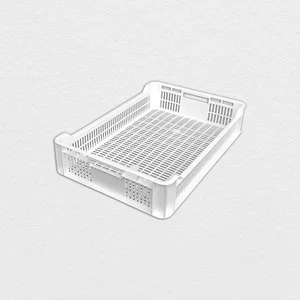 Plastic Crate 400x600x120mm 27 Liters In HDPE Perforated Stackable Ideal For Fresh Food Contact Several Colors Available