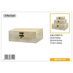 Rectangular Wooden Decorative Storage Box Painted 23.5x17x9 cm