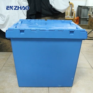 Nesting Container Stackable Plastic Storage Lid Box Industrial Plastic Storage Box With Hinged Lid Connection For Farm Shipment