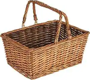 Cheap Price High Quality Stylish Multi-Use Natural Rattan Handwoven Storage Basket for Household, Picnic Made in Vietnam