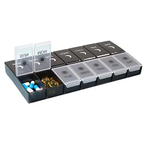 7 Days a Week Pill Organizer Morning and Night Pill Holder Storage Box Splitter Travel Medicine Organizer Portable Medicine