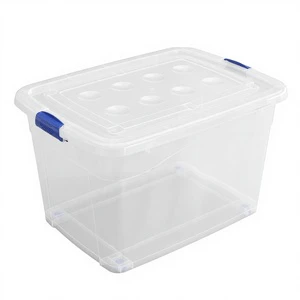 57*42*32cm Eco-Friendly PP Plastic Storage Box Portable Dust-Proof Moisture-Proof 35L Capacity Minimalist Household Organization