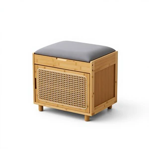 Living Room Furniture Modern Bamboo Rattan Storage Cabinet Home Decoration