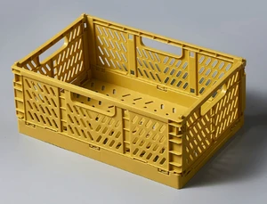 Hot Sales 2 Pieces Collapsible Crate Sturdy Plastic Stackable Folding Boxes Storage Basket Set 1-3L Capacity Kitchen Bedroom
