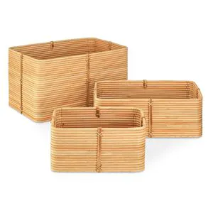 Wholesale Best Selling 2023 Premium Neat Method Reeded Rattan Baskets - Boho Chic Storage, Handwoven Natural Craft