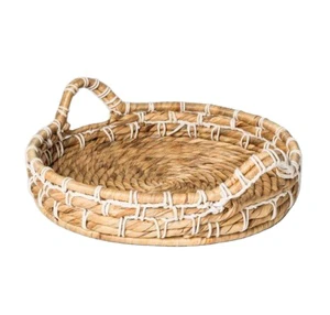 Handmade Wicker & Woven Tray Braided Water Fruit Basket for Serving Woven Tray Straw Tray Best Selling