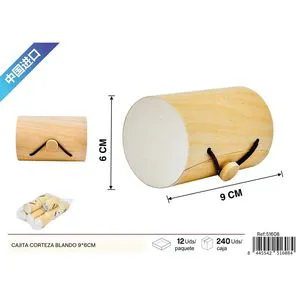 Round Soft Bark Decorative Storage Box 9x6cm for Stylish Organization