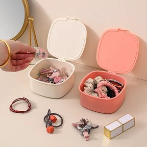 Nordic Style Multifunction Plastic Jewelry Storage Box Dustproof Desktop for Hair Clips and Bands for Bedroom Organization