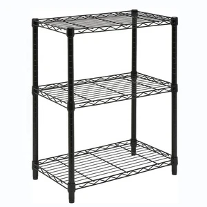 Portable Wire Rack Metal Shelf 3-Tier Multi-Purpose Wire Shelving Unit for Storage Display in Pantry Laundry Garage Living Room
