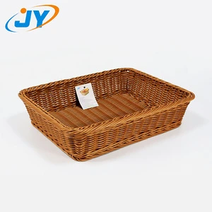 Rattan Woven Bread Storage Basket PP Plastic Cloakroom & Wardrobe Organizer For Food Use Home Storage & Organization