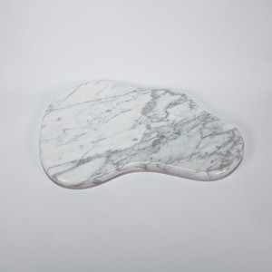 Modern Arabescato Marble Irregular Single Tier Tray for Candle Perfume Snack Storage Living Room & Table Decor