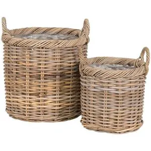 Natural Brown Rattan Circle Storage Basket Handmade Eco-Friendly Modern Flexible Design Decorative Basket for Home Storage