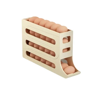 Plastic Four-Layer Slide Rolling Egg Organizer Tray Holder