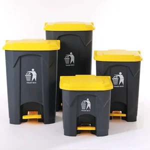 Tempat Sampah Pedal Merah 13 Galon/50l Tempat Sampah Plastik Dioperasikan Kaki