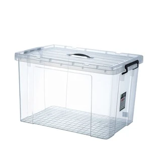 Wholesale PP Living Home Plastic Big Clear Storage Box For Clothes With Handle
