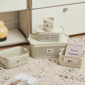 Kitchen Fruit And Vegetable Storage Multipurpose Basket Rectangular Plastic Stackable Food Storage Basket
