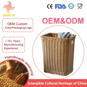 Wholesale Boho Large Capacity Handmade Multi-Purpose Woven Rattan Wicker Storage Laundry Baskets For Bathroom Bedroom Organizers