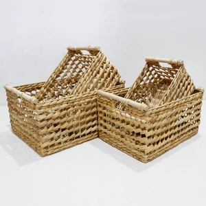 Artex Dong Thap Vietnam Seagrass Rope Woven Basket Model SD9971A-4NA for Home Storage Organization and Decorative Handicraft