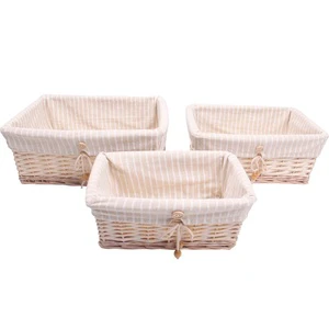 Handmade Eco-Friendly Rattan Storage Baskets Wicker Organizer for Kitchen Bathroom or Toys for Home or Gift Use