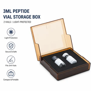 3ml Medical Grade Transparent Amber Plastic Peptide Vial Storage Case Lightproof Cooling Box 2 Slot Portable Vial Holder