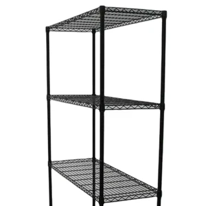 Black Epoxy Wire Shelving for Storage Use
