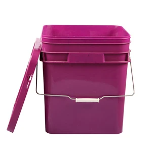 Multi-Use 100% PP Square Plastic Bucket Full Sizes 2L-20L Handle Lid Custom Logo Recyclable Lingo Brand Pet Food Detergent