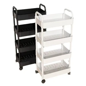 Multi-Layer Rolling Storage Cart with Handle Detachable Utility Cart for Food Vegetables & Snacks Organization