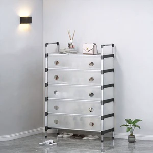 Plastic Dustproof Floor-Standing Shoe Rack Storage Cabinet Space-saving for Dormitory and Household Use