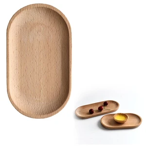 Factory Direct Sales Oval Wooden Food Storage Tray with Simple and Elegant Design for Home Decoration