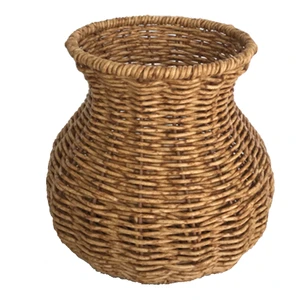High Quality Wicker Natural Rattan Basket With Handle Storage Baskets Round Beach Basket Rattan Flowers
