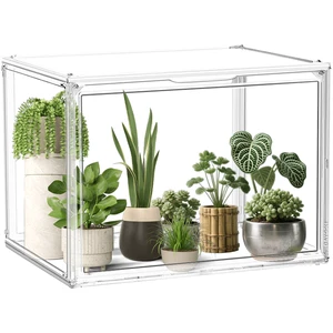 DAYOOH Portable Water-proof Plant Greenhouse Household Stackable Rainforest Plants Seeds Acrylic Indoor Mini Greenhouse