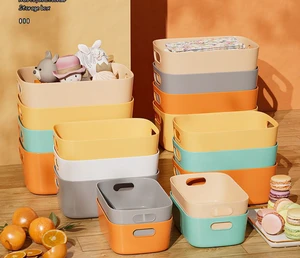 High Quality Modern Eco-Friendly Waterproof Plastic Basket Storage Box with Handle for Kitchen Bathroom & Wardrobe-3 Sizes