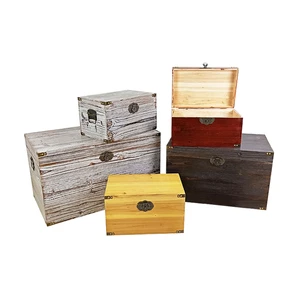 High Quality Large Rustic Decorative Wood Storage Box with Hinged Lid Eco-Friendly Polished Finish for Gift Keepsake Storage
