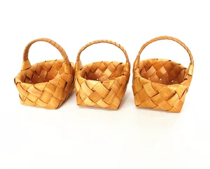 New Arrival Handmade Wood Chip Rattan Gift Baskets Wicker Storage for Woven