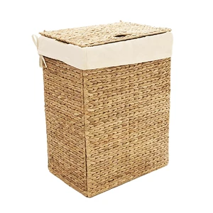 Water hyacinth basket woven in a checkerboard pattern Handmade Storage Basket Wholesale eco-friendly Made in Vietnam