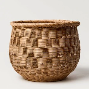 Large Round Rattan Storage Basket Handmade Wicker Organizer Basket For Laundry Toys Home Storage And Decor