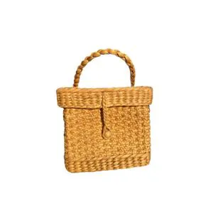 Hot Selling Handicrafts Water Hyacinth Bag Basket, Natural Eco-friendly Straw Basket for Buyer