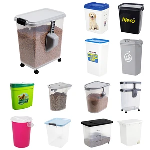 Large Capacity Airtight Plastic Dog Pet Food Container with Lid for Cat and Small Animal Food Storage