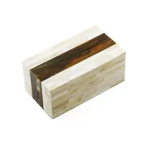 Decorative Pattern Bone Inlay Jewelry Storage Box Handmade Craft for Home Shelves Display