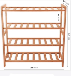 Cheap Modern High Quality Design Bamboo Shoe Rack 4-Tier Entryway Shoe Shelf Storage Organizer Shoe Stand Rack