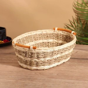 High Quality Natural Handwoven Rattan Wicker for Kitchen Decorative Storage Basket for Organizing Manufactured in Vietnam