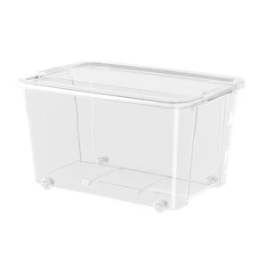 Multipurpose 35I Large Big Transparent Clear Plastic Storage Box Bin With Lids