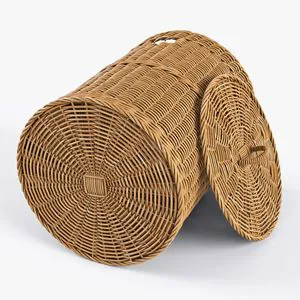 Elegant round rattan basket perfect for floral arrangements or fruit displays in kitchens dining areas or cafes