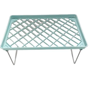 Stainless Steel & PP Foldable Standing Shelf with Installation for Tableware Storage in Bathroom Kitchen Living Room