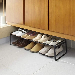 Metal Shoe Rack Cabinet Living Room Single Tier Multifunction Shoe Organizer with 8 Pair Holders
