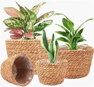 Outdoor Vintage Rattan Laundry Leather African Camping Blanket Seaweed Braided 24 Inch Sea Grass Rope Straw Seagrass Basket