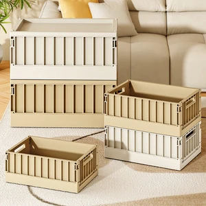 Foldable Thickened Plastic Storage Box for Living Room Use Large Capacity Organizer for Clothes Garments Toys Snacks Stationery